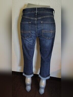 Denizen from Levi's Dark Indigo Fade Cropped Capris Straight Jeans Women Size 10